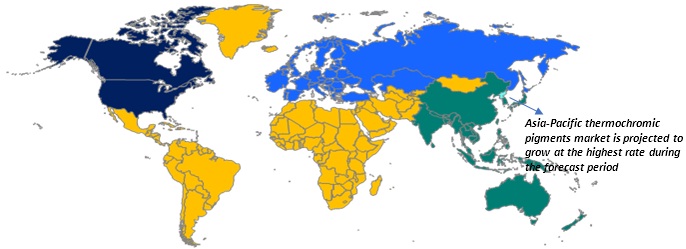 Global Thermochromic Pigment Market Revenue, by Region, 2017
